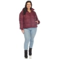 thumbnail image 4 of White Mark Women's Zip Hooded Puffer Jacket with Pockets, 4 of 7