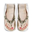 thumbnail image 1 of 3D Pattern Manicure Print Socks Flip Flop Funny Hidden Running Socks for Women, 1 of 9