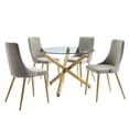 thumbnail image 2 of Set of 2 Mid-Century Velvet & Metal Side Chair in Grey, 2 of 7