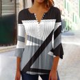 thumbnail image 2 of Birdeem T-Shirt Mode Imprimé pour Femmes Manches 3/4 Blouse Col en V Hauts Décontractés, 2 of 12