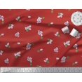 thumbnail image 2 of Soimoi Poly Georgette Fabric Leaves & Azalia Floral Printed Fabric 1 Yard 52 Inch Wide, 2 of 5