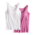 thumbnail image 4 of Womens Cotton Camisole Adjustable Camisole With Frame Bra Stretch Undershirt, 4 of 6