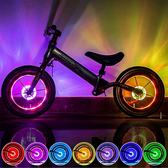 Agiferg Lumière à Rayons de Bicyclette LED, Lumière de Roue de Bicyclette Rechargeable par USB, Rayonnant des Lumières Multicolores Vibrantes dans un Environnement Sombre. Conçue pour les Vélos de Route, Vélos de Montagne, BMX et Vélos pour Enfants, Elle Offre une Étanchéité IPX5, une Batterie Rechargeable Offrant jusqu'à 12 Heures d'Utilisation et une installation Facile. Améliore la Sécurité du Cyclisme de Nuit et Ajoute une Touche Stylée.