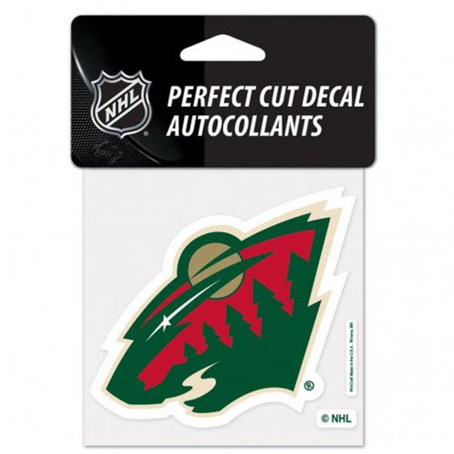 Autocollant Minnesota Wild 4 x 4 Po, Couleur Coupe Parfaite