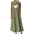 thumbnail image 1 of Cameland Robe Longue d'Été Décontractée pour Femme à Col Rond Sans Manches avec Poches pour Vacances à la Plage, 1 of 4