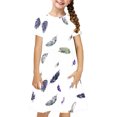 thumbnail image 2 of Soldes de Liquidation Aujourd'hui Offres Iumwxz Robe Décontractée Trapèze Robe Tunique pour Adolescentes Robes Col Rond Mignonne à Motif Robe à Manches Courtes pour Filles Robes Ravissantes pour Fête 4-14a, 2 of 7
