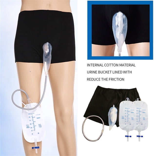 Kitchen Decor Reusable Men Funnel Catheter Bag Set Wearable Shorts for Men Urinal System with Collection Bag Portable Leak Proof Leg Pee Catheter Holder for Elder