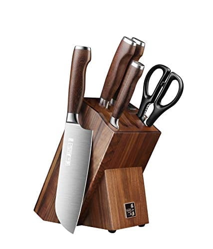 The Elder Wood Series Premium Handcrafted Traditional Oriental Knifes Block Set for Pro Chef by Zhang Xiao Quan since 1628