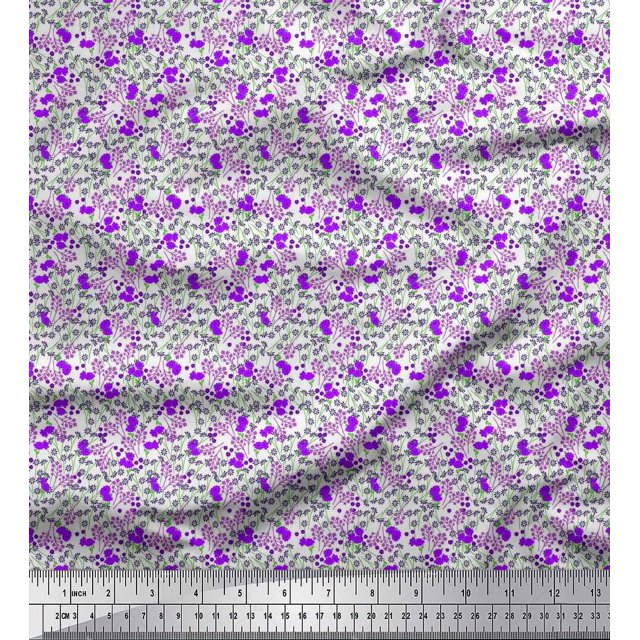 Soimoi Rayon Fabric Flower Artistic Printed Craft Fabric by The Yard 56 Inch Wide
