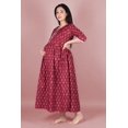 thumbnail image 2 of DWEEP SARA Maroon Block Printed Maternity Dress, XXL/44, 2 of 6