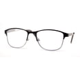 thumbnail image 1 of Lunettes de Lecture Progressives à Demi-Cerclage en Métal Rectangle à Charnière à Ressort 3 Multi-Foyers Brun Argent +1,00, 1 of 4