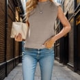 thumbnail image 2 of Women's Mock Neck Knit Sweater Vest Sleeveless Casual Trendy Summer Ribbed Pullover Tank Tops, 2 of 5