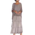 thumbnail image 1 of SMihono Robe d'Été pour Femmes 2024 Grande Taille Manches Courtes Col Rond Décontracté Imprimé en Liquidation à Moins de 10!, 1 of 6