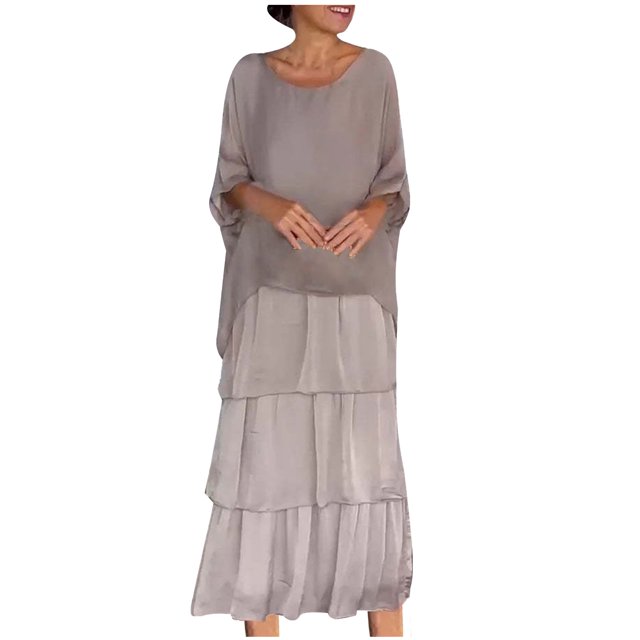 SMihono Robe d'Été pour Femmes 2024 Grande Taille Manches Courtes Col Rond Décontracté Imprimé en Liquidation à Moins de 10!