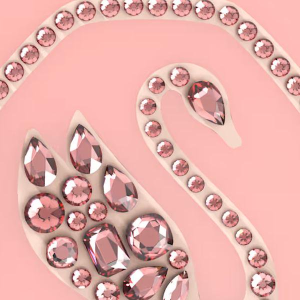 Swarovski Étui pour Téléphone Intelligent Swan Iphone 13 Pro Rose Pâle