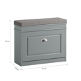thumbnail image 3 of SoBuy FSR82-K-HG, Hallway Shoe Bench Shoe Rack Shoe Cabinet With Flip-Drawer And Seat Cushion, 3 of 4