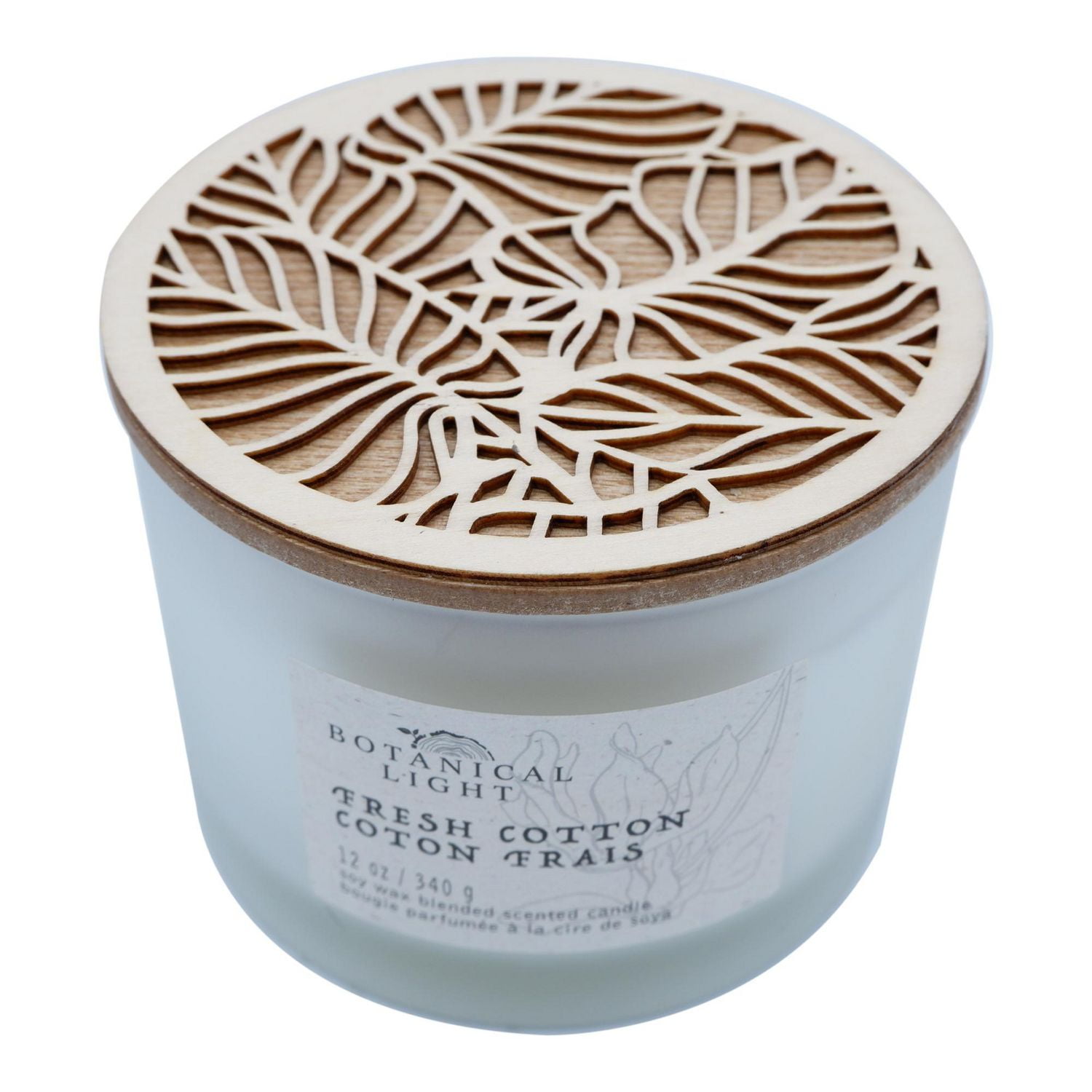 340g Coton frais BOUGIE PARFUMÉE À LA CIRE DE SOYA