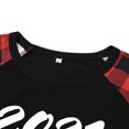 thumbnail image 4 of Kmbangi Christmas Family Pajamas Set, Plaid Letter Print Tops+Pants/Romper, 4 of 8
