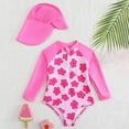 thumbnail image 1 of Toddler Girl Swimsuits Rash Guard Summer Sun Protection Long Sleeve Girls Bathing Suit Size 2-3 Years, 1 of 6