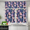 thumbnail image 5 of Colorful Hibiscu Kitchen Curtains Window Curtains Valance and Tier Set Modern Rod Pocket Short Tier Curtain for Bathroom Small Cafe Curtains for Decor Kitchen Window Curtains Over Sink, 5 of 5