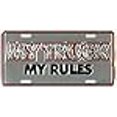 thumbnail image 3 of My Truck My Rules Metal License Plate, 3 of 3