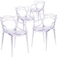 thumbnail image 1 of Lot de 4 pièces - Chaise auxiliaire empilable transparente de la série Nesting, 1 of 9