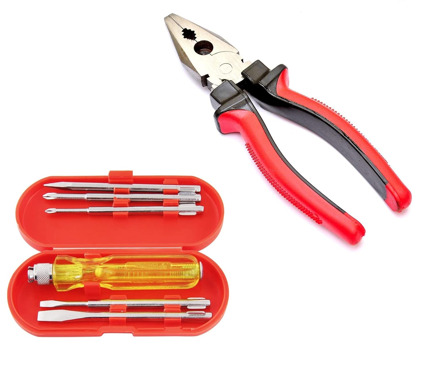 Hand Tools, Hand Tools Kit, For Home Use, Hand Tools Set, Tools Combo With Combination Plier & 5 Pieces Screwdriver Set | Durable & Long-Lasting Tools, Alloy Steel Accessories | Regular