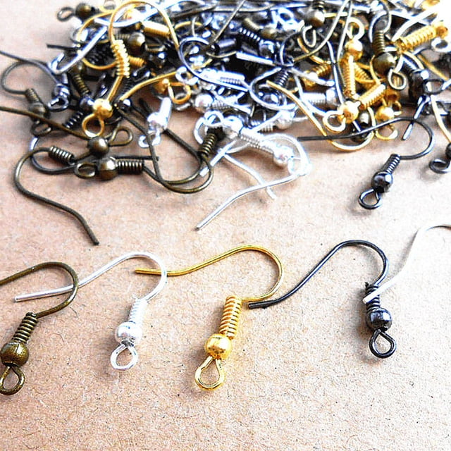 100Pcs/500Pcs Earring Hook Coil Ear Wires for DIY Jewelry Making Findings Repair