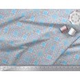 thumbnail image 2 of Soimoi Blue polyester Crepe Fabric Mandala Geometric Print Fabric by the Yard 42 Inch Wide, 2 of 5