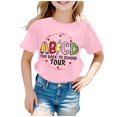 thumbnail image 1 of AWZXDE Hauts pour Filles Enfants Rentrée des Classes T-Shirt Graphique à Manches Courtes Col Rond Lumineux Confortable pour Garçons et Filles, 1 of 4