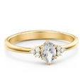 thumbnail image 1 of Birthstone Oval Ring with Shoulder Accents - Diamond/White Topaz (April), 1 of 5