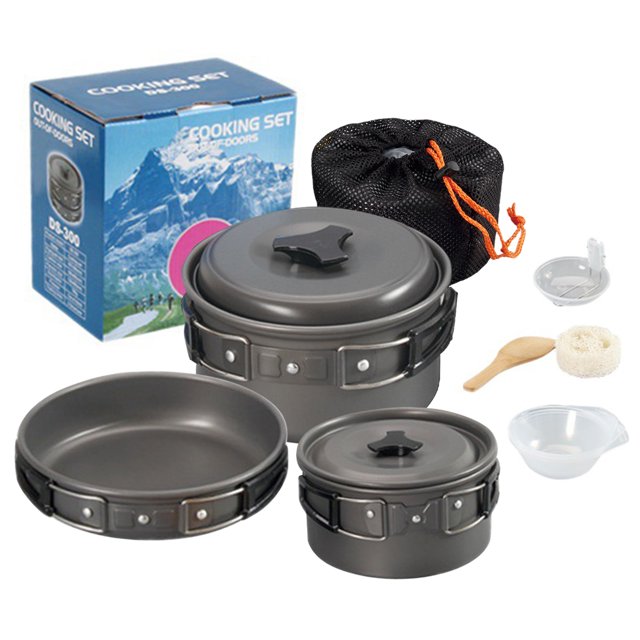 Kitchenware set,Pan Non-stick Suitable Pot Pan Portable Outdoor Cookware Suitable 2-3 Person Picnic With Portable Outdoor 2-3 Person Outdoor 10pcs Cookware Mess Person Outdoor Utensils Cookware Set