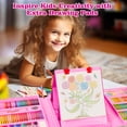 thumbnail image 4 of KINSPORY 290 Pack Drawing Set, Double-Side Trifold Art Easel, Gift for Beginners Artists Kids(Pink), 4 of 7