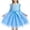 Sky Blue, variant on Tauxra Long Summer Dress with Sleeves and Round Neck, Princess Party Dress for Women, Solid Color Mesh Long Sleeve Dress for Special Occasion