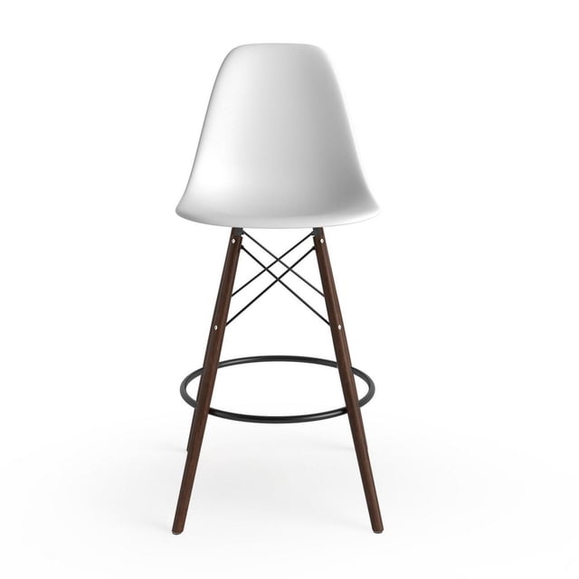 Plata Décor Import Inc - Eames Eiffel Stool Walnut 26" in White