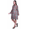 thumbnail image 3 of Moomaya Robe d'Été Fluide à Manches Longues Imprimée pour Femmes, Longueur Genou, Évasée, 3 of 6