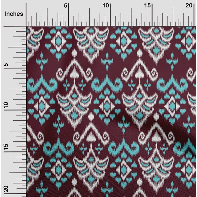 oneOone Cotton Cambric Fabric Damask Ikat Printed Craft Fabric BTY 56 Inch Wide