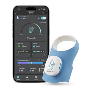 Sense-U Smart Sock Shoe 2 Baby Monitor with On-Device Sleep Indicator & Notifications, Sleep Patterns, Naps for Peace of Mind
