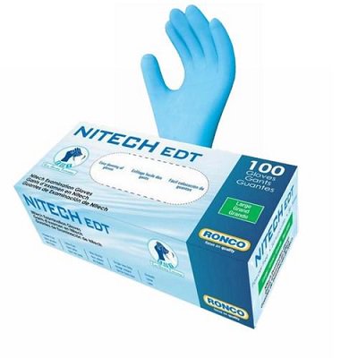 Gants d'Examen, Nitech Edt 5 Mil Bleu, Petit 100/boîte