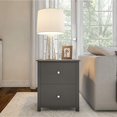 thumbnail image 1 of Lavish Home Table d'Appoint 2 Tiroirs-sofa, Gris & Argent, 1 of 5