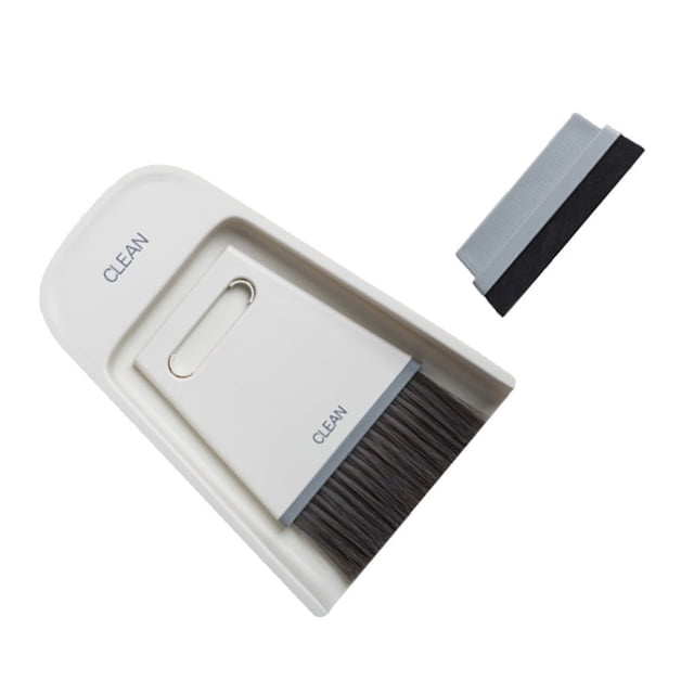 fastboy Mini Broom Dustpan Set Desktop Broom Dust Pan Tiny Dustpan Brush Set For Cleaning Table Countertop Keyboard Grey White