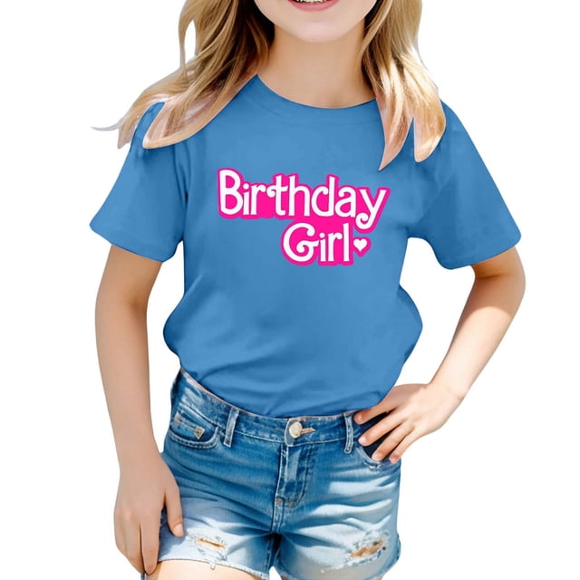 Birthday Girl Themed Printed Party For Toddlers T Shirt