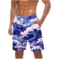 thumbnail image 1 of Men's Big and Tall Swim Trunks, Men 9" Swim Shorts, Hawaiian Mens Bathing Suits, Quick Dry Swim Trunks with Pockets S-5XL Quick Dry Bathing Suits Woman Clearance, 1 of 3