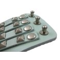 thumbnail image 4 of Gray Leather 4 Row Pyramid Studded Wristband Bracelet, 4 of 5