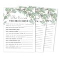 thumbnail image 1 of Inkdotpot 50-PackGreeneryHow Well Do You Know The Bride Bridal Shower Bachelorette PartyGameWho Know The Bride Best ActivityCards, 1 of 7