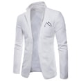 thumbnail image 1 of TIMIFIS White Men's Blazer Jacket Casual Solid Single Rows Two Button Suit Jacket Fashion Formal Lapel Slim Wedding Blazer, 1 of 3