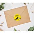 thumbnail image 2 of Darling Souvenir Round 45 Pcs Snowy Mountain Save The Date Stickers Personalized Bride Groom Names And Date Envelope Seals - Yellow, 2 of 4
