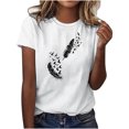 thumbnail image 1 of Plebaso T-Shirt Imprimé pour Femme Décontracté à Manches Courtes, T-Shirt Graphique à Col Rond, T-Shirts Amples d'Été 2025, 1 of 4