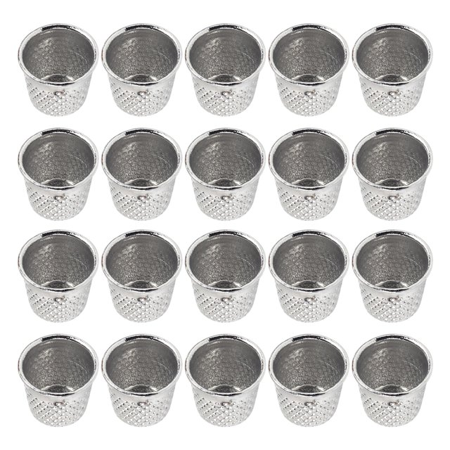 50pcs Useful Sewing Thimble Sewing Protective Supplies DIY Crafts Tools Sewing Accessory for Home Shop Store (Silver)