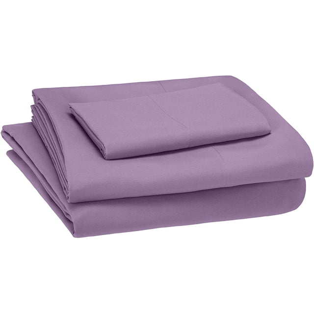 Sheet Set Violet Solid 100 Percent Pure Cotton Super Soft 4-Piece with 8" Inch Pocket Sheet Set 450TC (Twin-XL, Violet)